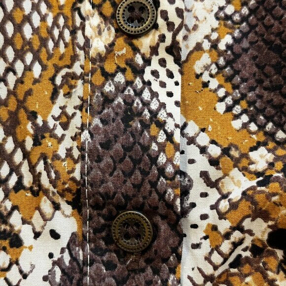 Maeve by Anthropologie Snake-Printed Maxi Button Front Back Cutout Dress Size 2 - Picture 8 of 13